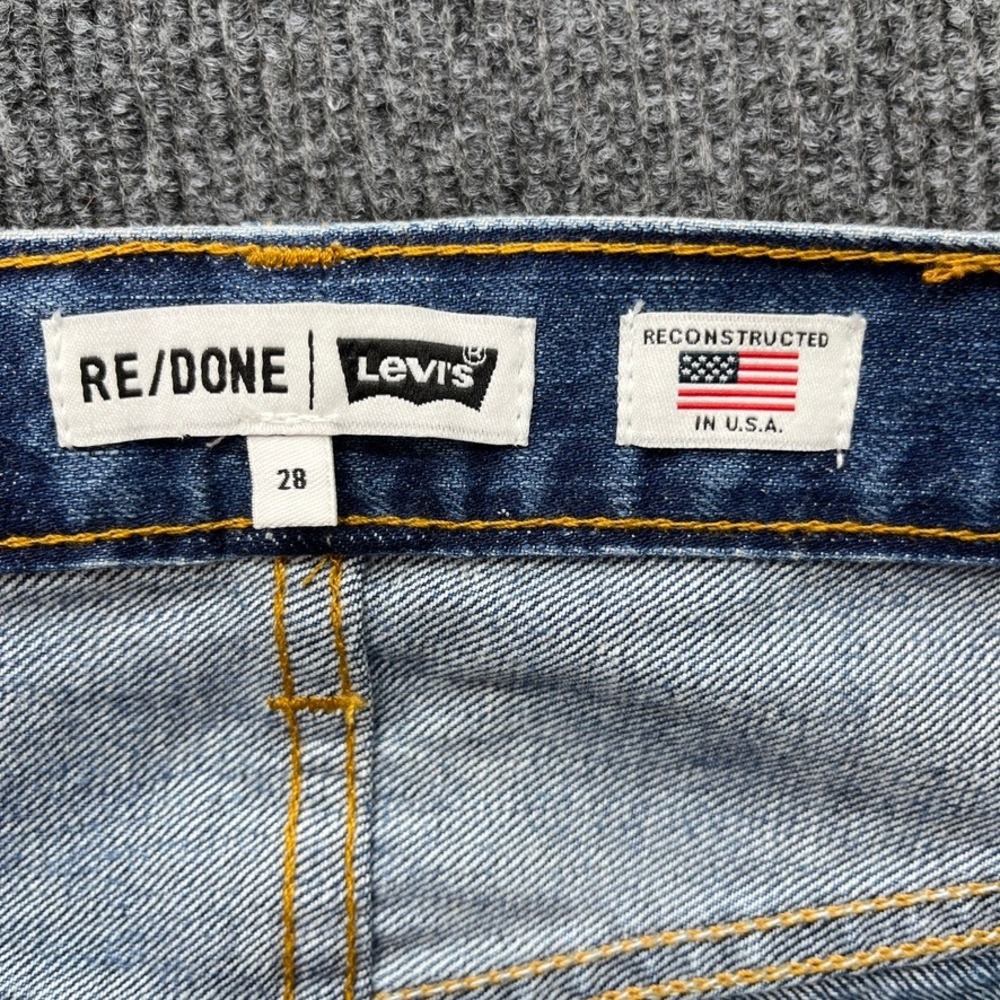 RE/DONE Levis Jeans Blue Denim Size 28 High Rise Ankle Crop Vintage Style - Picture 9 of 13